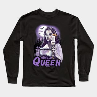 Horror Queen. Lily Munster illustration by BwanaDevilArt Long Sleeve T-Shirt